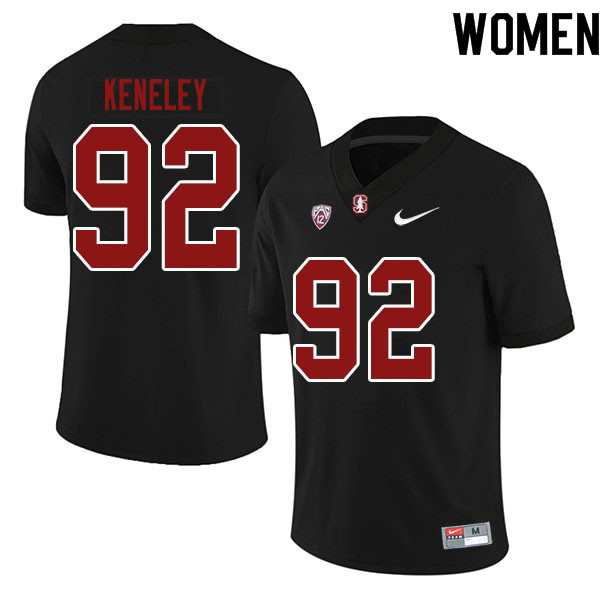 Women #92 Lance Keneley Stanford Cardinal College Football Jerseys Sale-Black - Click Image to Close